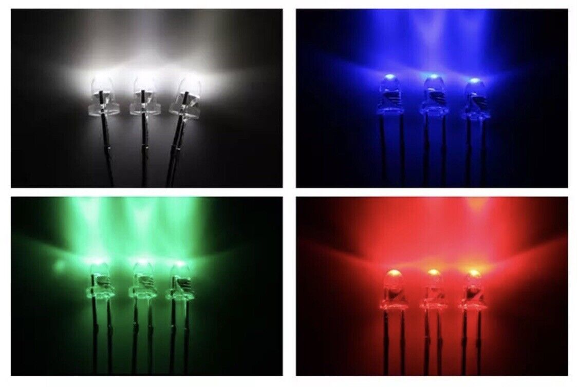 3mm BLUE BULLET HEAD CLEAR LED 100pcs Light Emitting Led Diode 465nm SUPERLUX