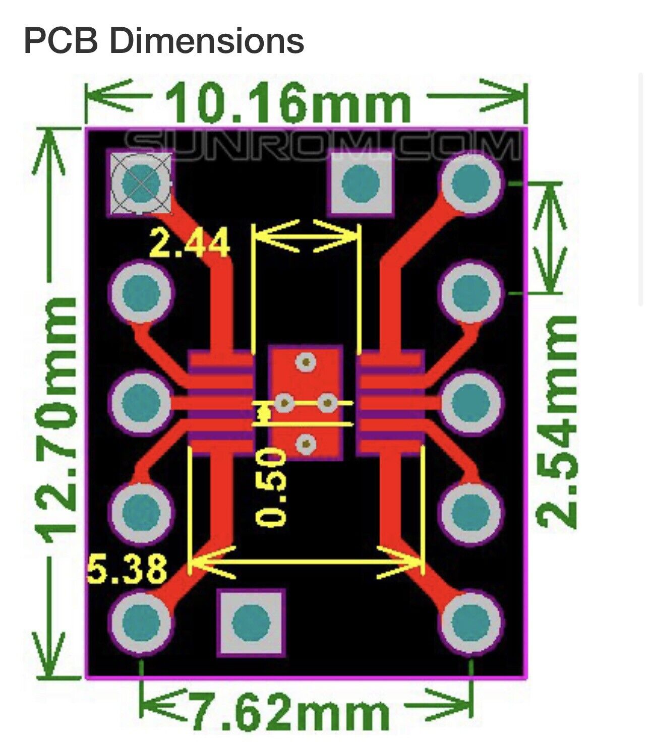 10PCS DFN10 eMSOP10 0.5mm Prototyping SMD-DIP PCB Adapter Board Transfer Board