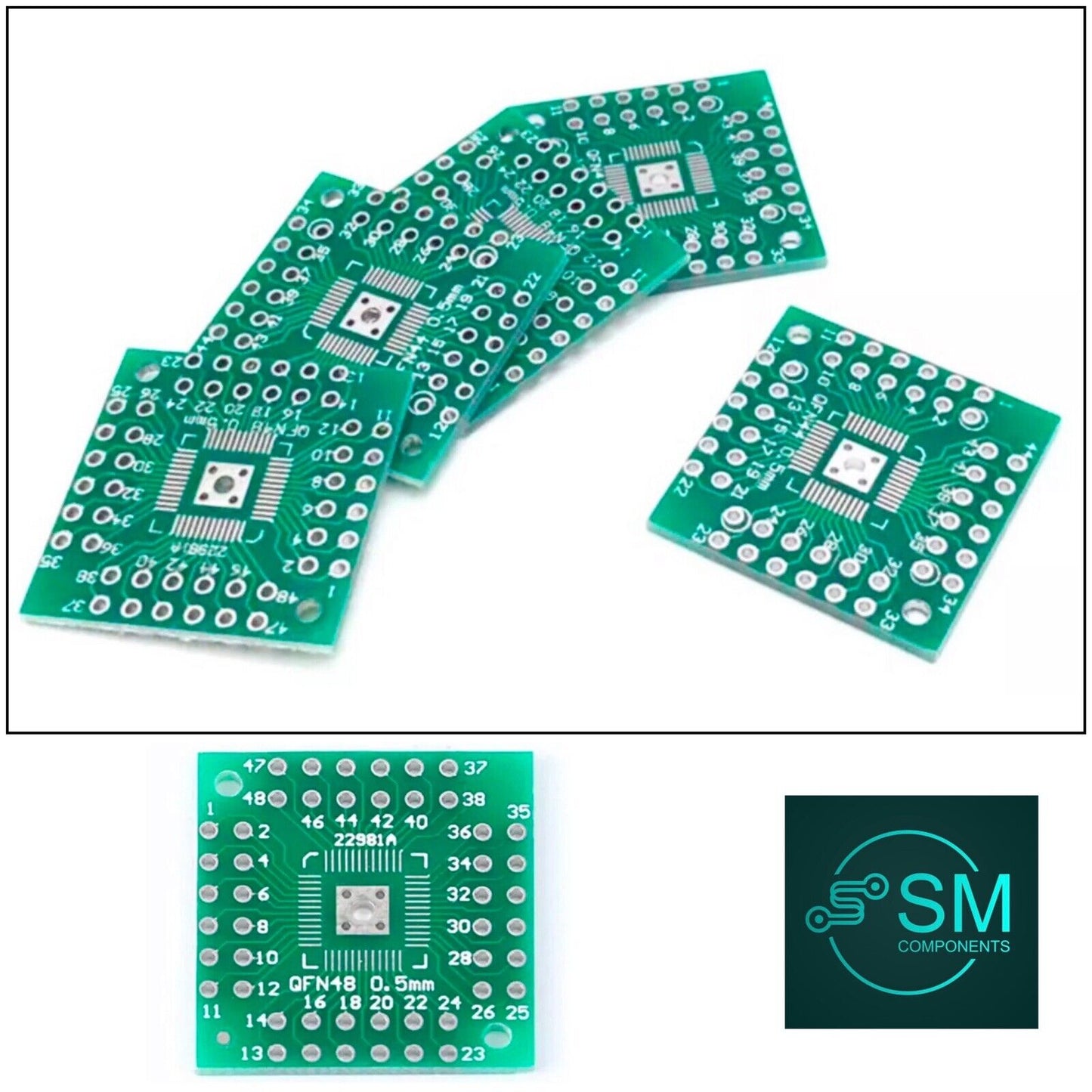 5PCS SMD SMT QFN44 QFN48 0.5mm to DIP56 DIP64 2.54mm IC PCB Adapter Converter