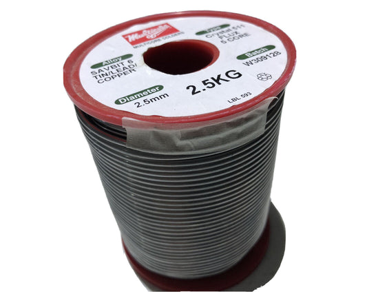 1 X 2.5kgs Roll Multicore Solder SABIT 6 Tin/lead/copper 511 5 Core Flux 2.5mm