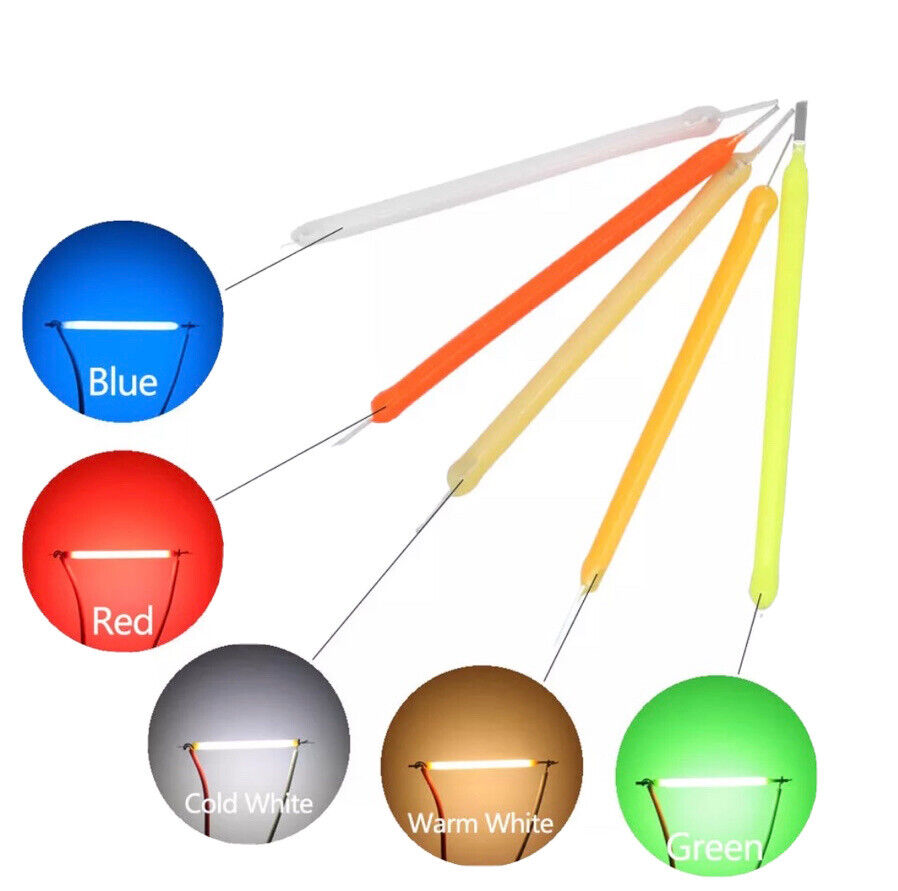 10Pc DC 57V 100mA 40mm WARM WHITE Silicone Filament Led Light Emitting Diodes