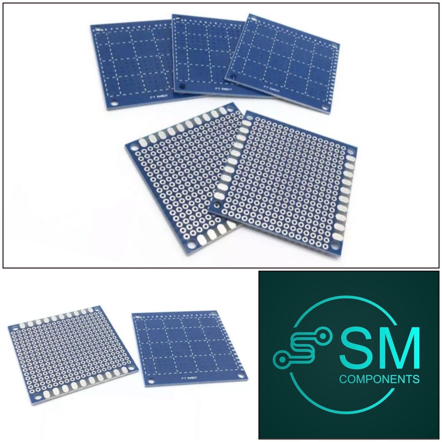 5PCS 5x5cm BLUE FR-4 Prototype Universal Circuit PCB Board Breadboard Sub Board