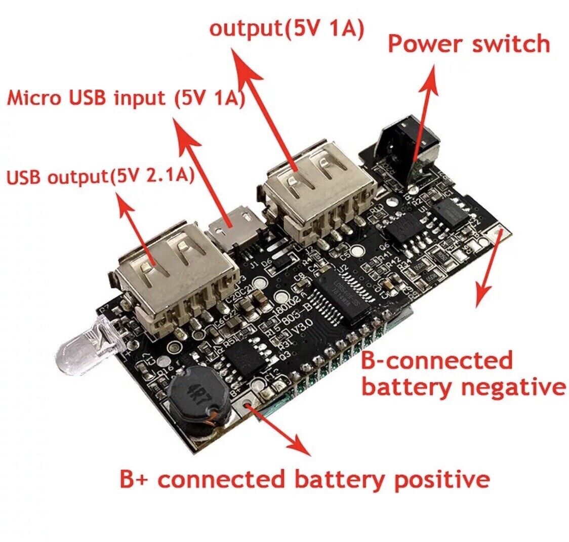 2PCS Dual USB 5V2.1A 1A Mobile Power Bank 18650 Battery Charge PCB Module Boards