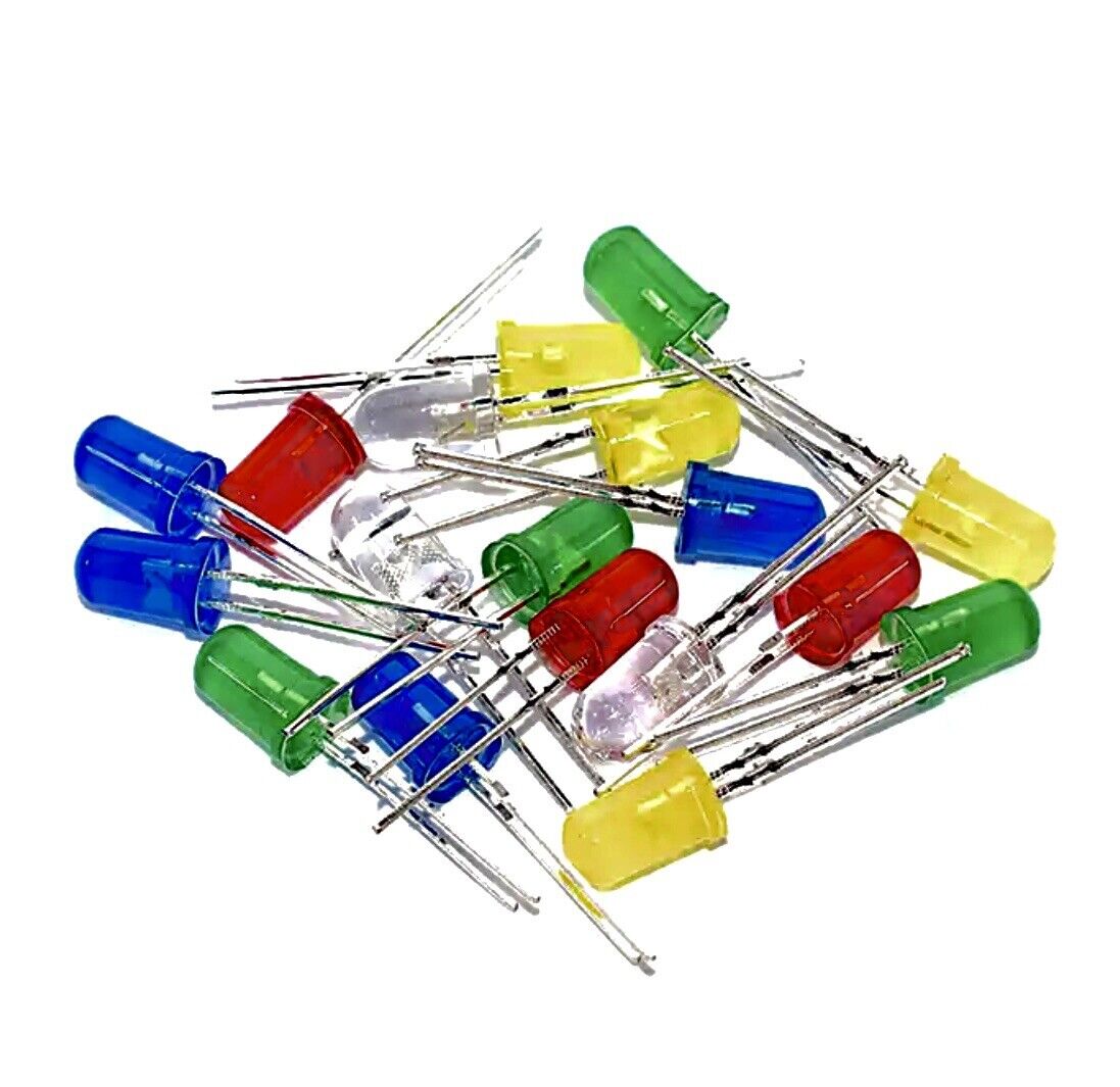 300pcs 3mm & 5mm COLOUR DIFFUSED LED Diodes Blue Red Yellow Green White DIY Kit