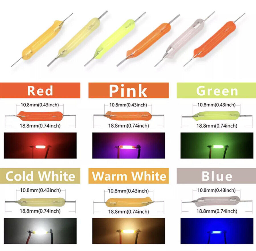 10Pc 3V LED 100mA 20mm RED Silicone Filament DIY Led Light Emitting Diodes